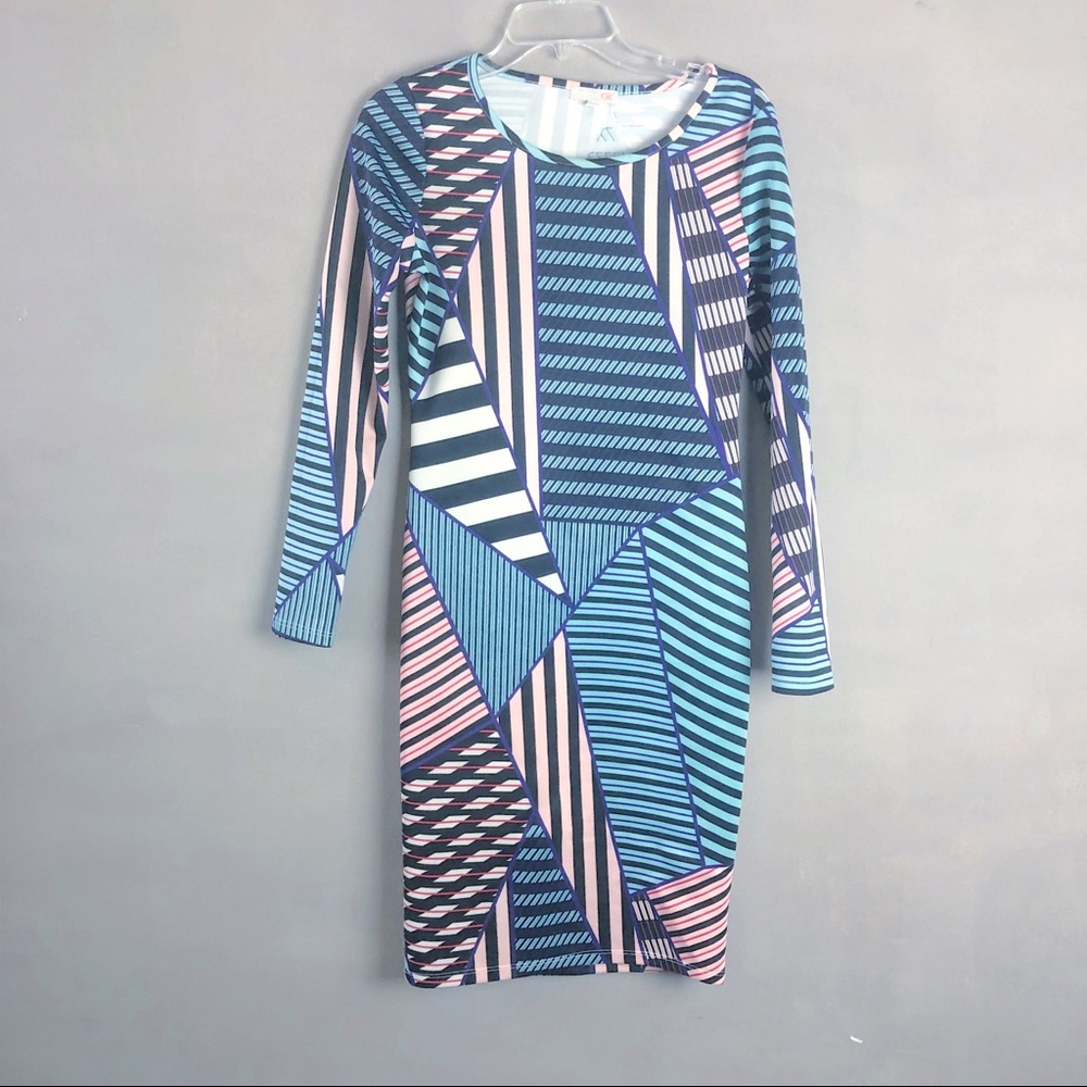 EUC Gianni Bini striped long sleeve dress medium